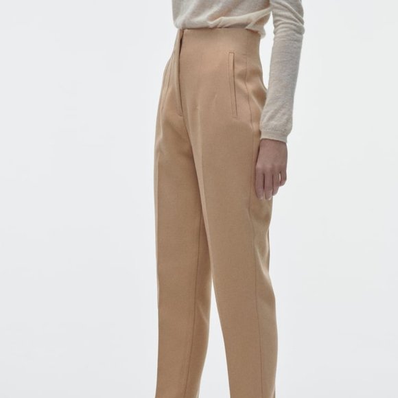 ZARA - High-waisted pants - Olive/Tan - Picture 6 of 8